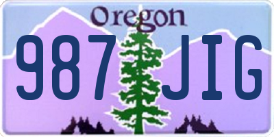 OR license plate 987JIG