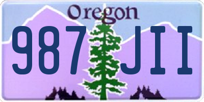 OR license plate 987JII