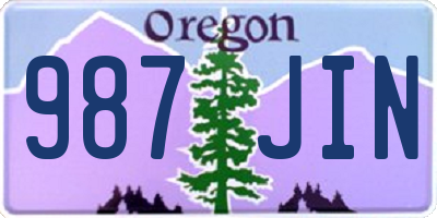 OR license plate 987JIN