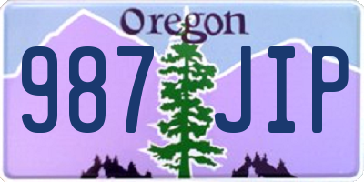 OR license plate 987JIP