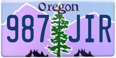 OR license plate 987JIR
