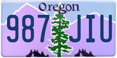 OR license plate 987JIU