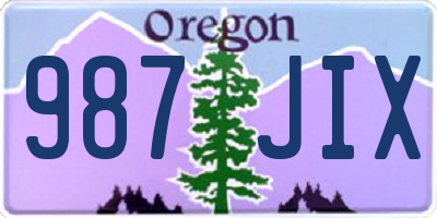 OR license plate 987JIX