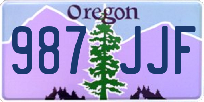 OR license plate 987JJF