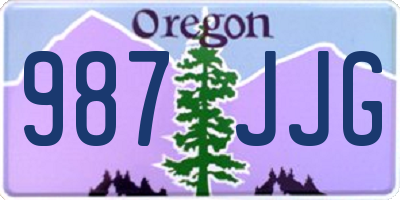 OR license plate 987JJG