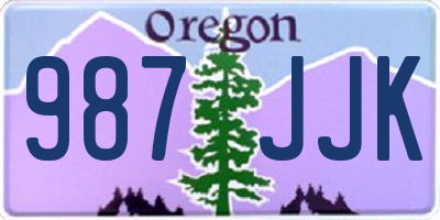 OR license plate 987JJK