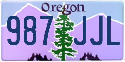 OR license plate 987JJL