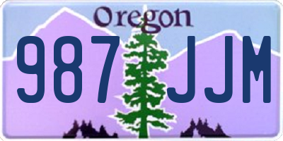 OR license plate 987JJM