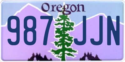 OR license plate 987JJN