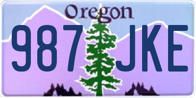 OR license plate 987JKE