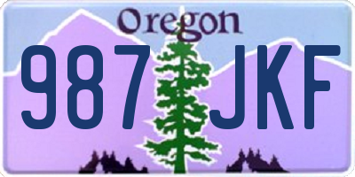 OR license plate 987JKF