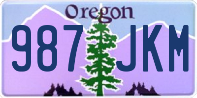 OR license plate 987JKM