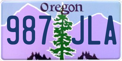 OR license plate 987JLA