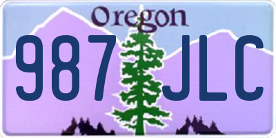 OR license plate 987JLC