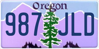 OR license plate 987JLD