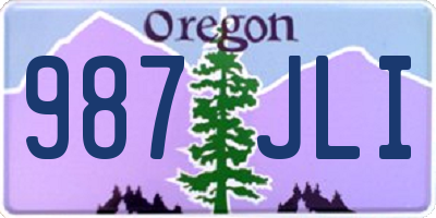 OR license plate 987JLI