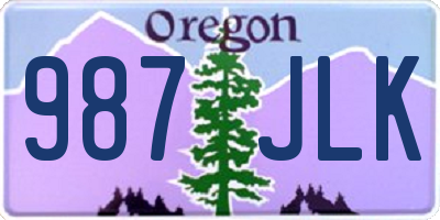 OR license plate 987JLK