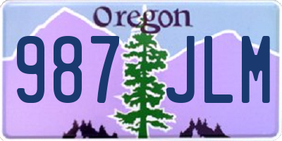 OR license plate 987JLM