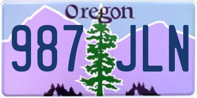 OR license plate 987JLN