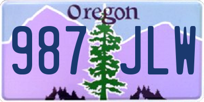 OR license plate 987JLW