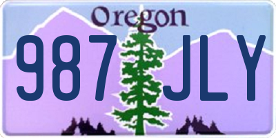 OR license plate 987JLY