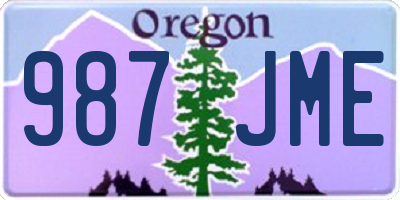 OR license plate 987JME