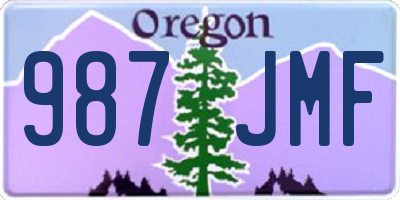 OR license plate 987JMF