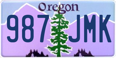 OR license plate 987JMK