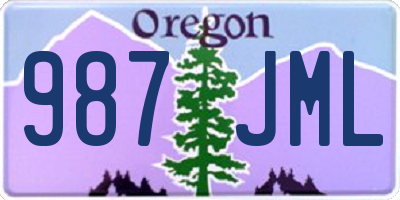 OR license plate 987JML