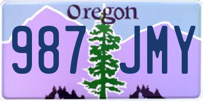 OR license plate 987JMY