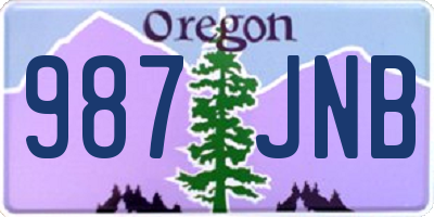 OR license plate 987JNB