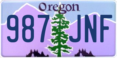 OR license plate 987JNF