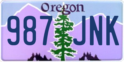 OR license plate 987JNK