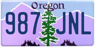 OR license plate 987JNL