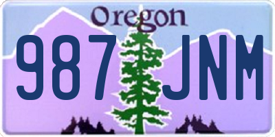 OR license plate 987JNM