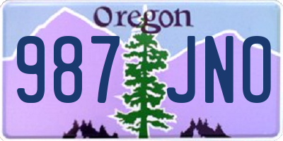 OR license plate 987JNO