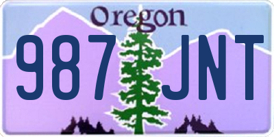 OR license plate 987JNT