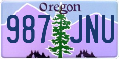 OR license plate 987JNU