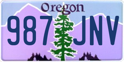 OR license plate 987JNV