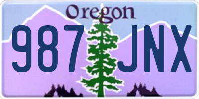 OR license plate 987JNX