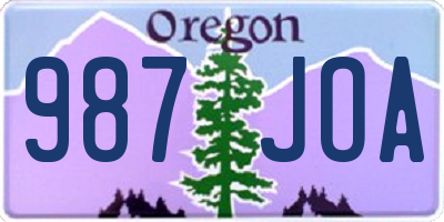 OR license plate 987JOA
