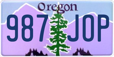 OR license plate 987JOP