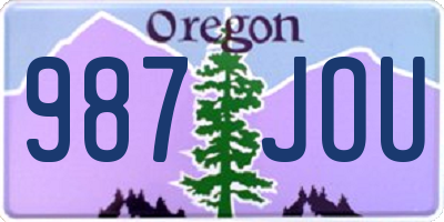 OR license plate 987JOU