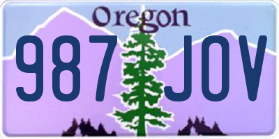 OR license plate 987JOV