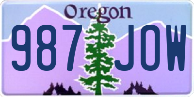 OR license plate 987JOW