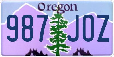 OR license plate 987JOZ
