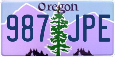 OR license plate 987JPE