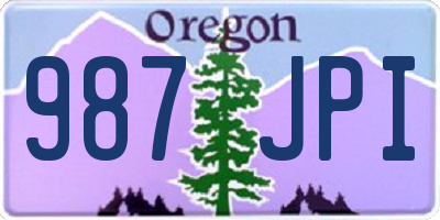 OR license plate 987JPI