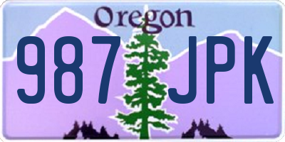 OR license plate 987JPK