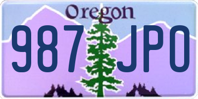 OR license plate 987JPO